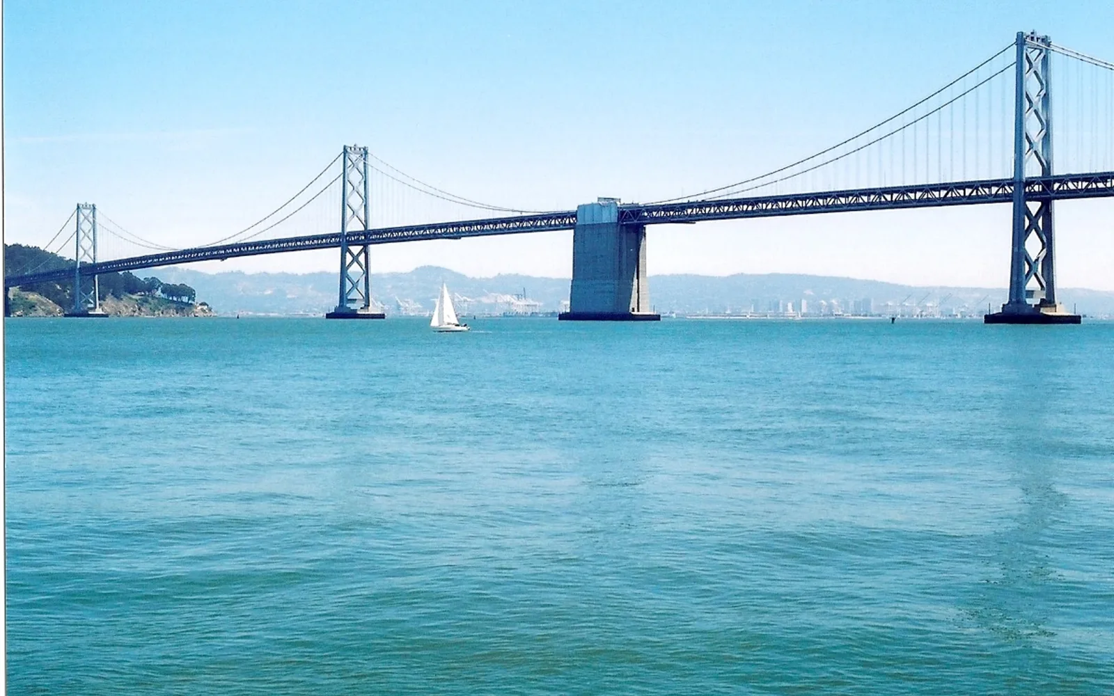 San Francisco Bay Bridge spanning the bay between Oakland and San Francisco